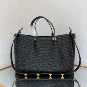 Valentino 5W2B0K39YCE Medium Straw Summer Tote Bag Black - Default Title - View 7