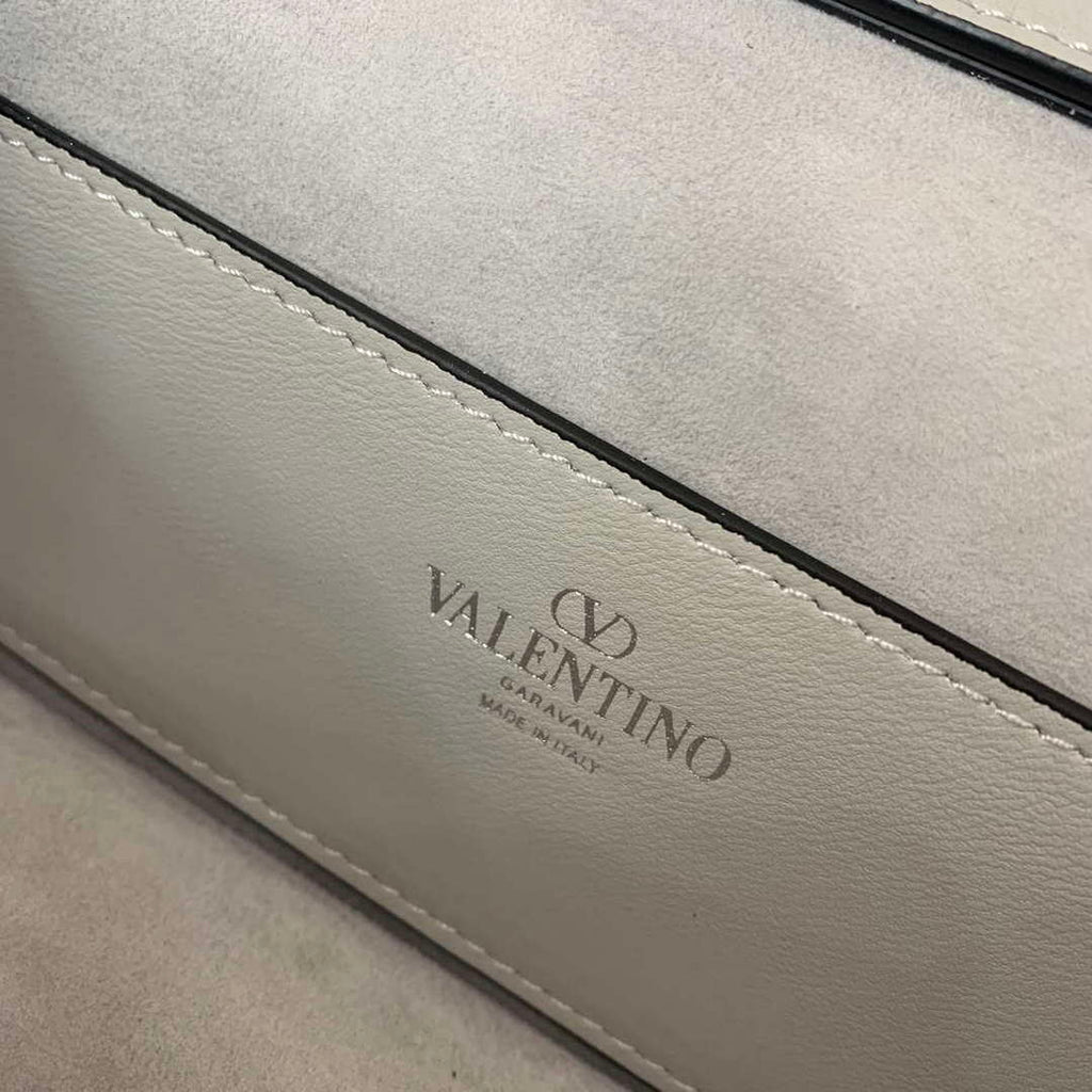 Valentino 5W2B0N86NKG_ZF7 Valentino Garavani Loc¨° Small Embroidered Shoulder Bag Gray