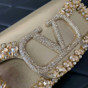 Valentino 5W2B0N86NKG_ZF7 Valentino Garavani Loc¨° Small Embroidered Shoulder Bag Gold - Default Title - View 6
