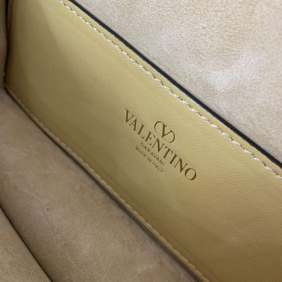 Valentino 5W2B0N86NKG_ZF7 Valentino Garavani Loc¨° Small Embroidered Shoulder Bag Yellow