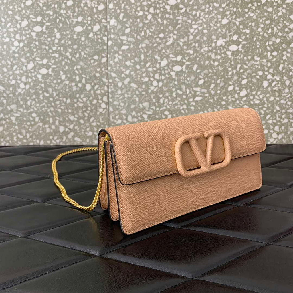Valentino 5W2P0S93RQR_GF9 Vlogo Signature Grainy Calfskin Wallet With Chain 061