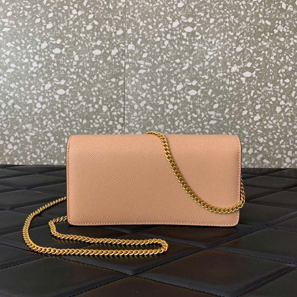 Valentino 5W2P0S93RQR_GF9 Vlogo Signature Grainy Calfskin Wallet With Chain 061