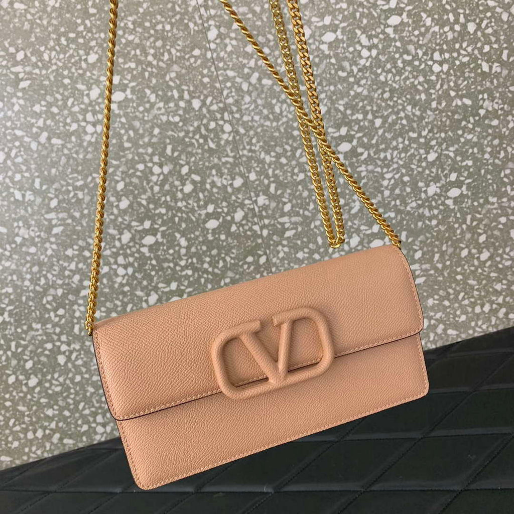 Valentino 5W2P0S93RQR_GF9 Vlogo Signature Grainy Calfskin Wallet With Chain 061