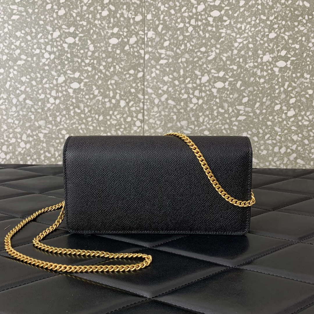 Valentino 5W2P0S93RQR_GF9 Vlogo Signature Grainy Calfskin Wallet With Chain 061