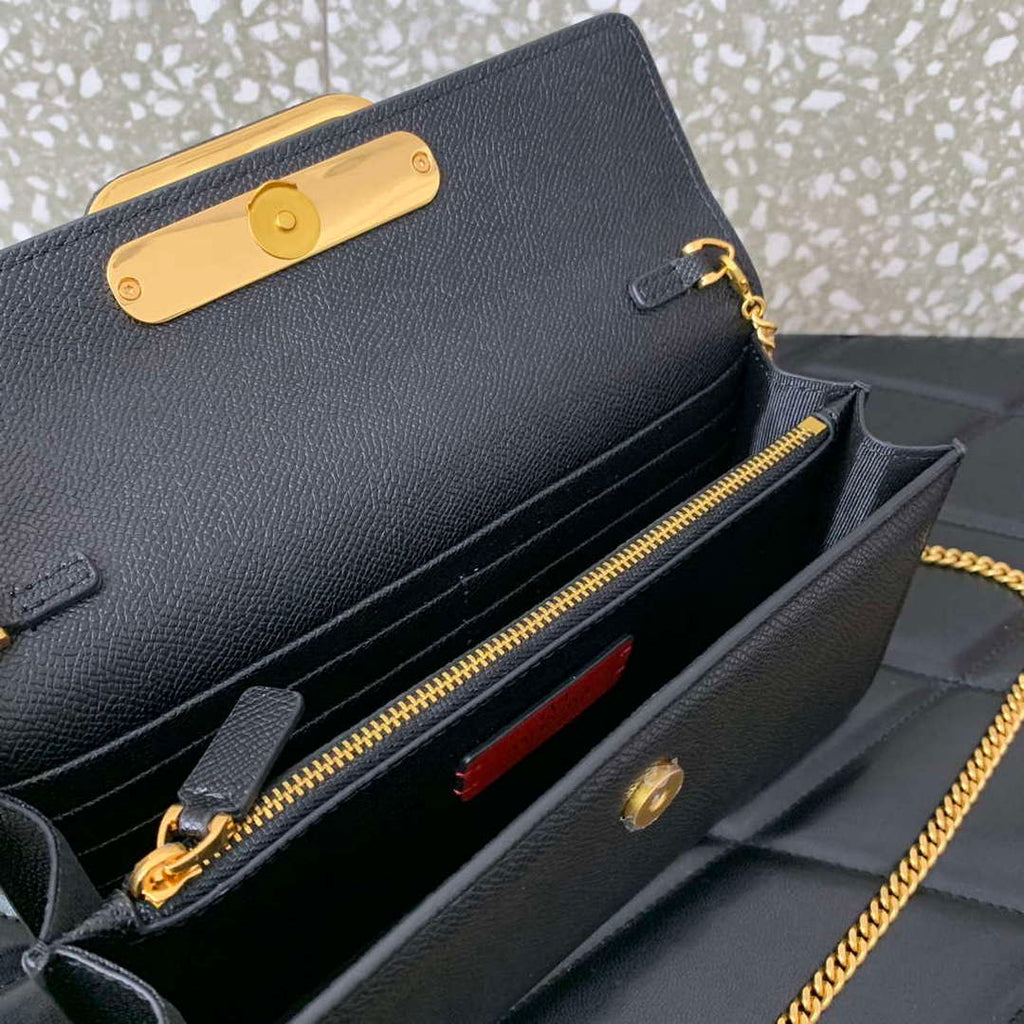 Valentino 5W2P0S93RQR_GF9 Vlogo Signature Grainy Calfskin Wallet With Chain 061