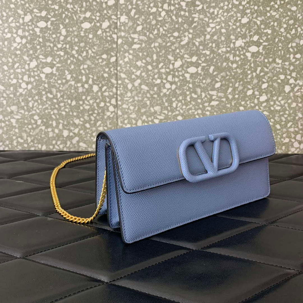 Valentino 5W2P0S93RQR_GF9 Vlogo Signature Grainy Calfskin Wallet With Chain 061