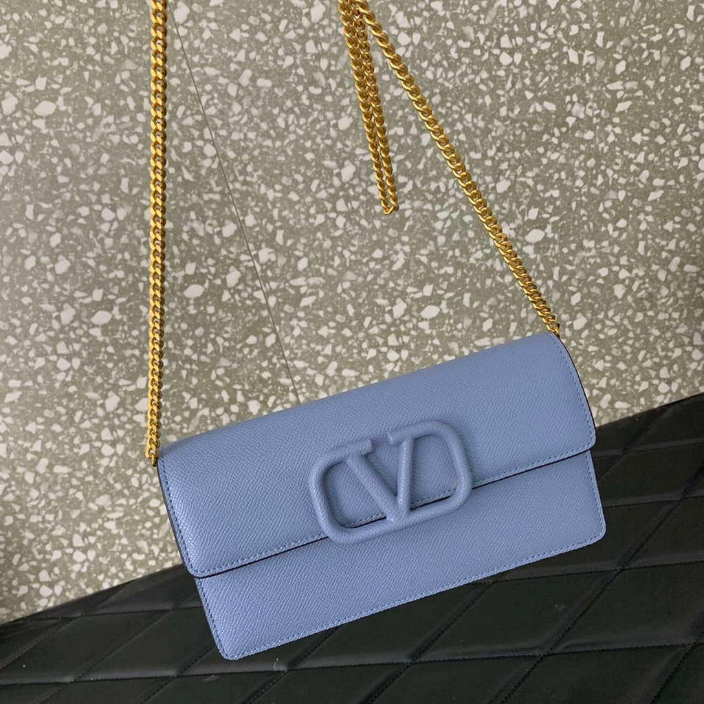 Valentino 5W2P0S93RQR_GF9 Vlogo Signature Grainy Calfskin Wallet With Chain 061