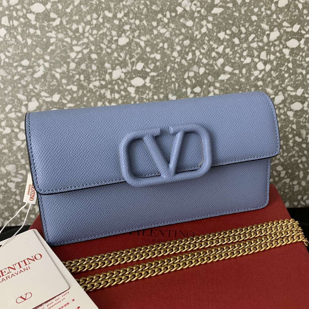Valentino 5W2P0S93RQR_GF9 Vlogo Signature Grainy Calfskin Wallet With Chain 061