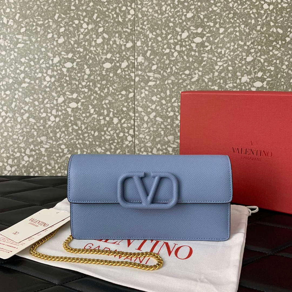 Valentino 5W2P0S93RQR_GF9 Vlogo Signature Grainy Calfskin Wallet With Chain 061