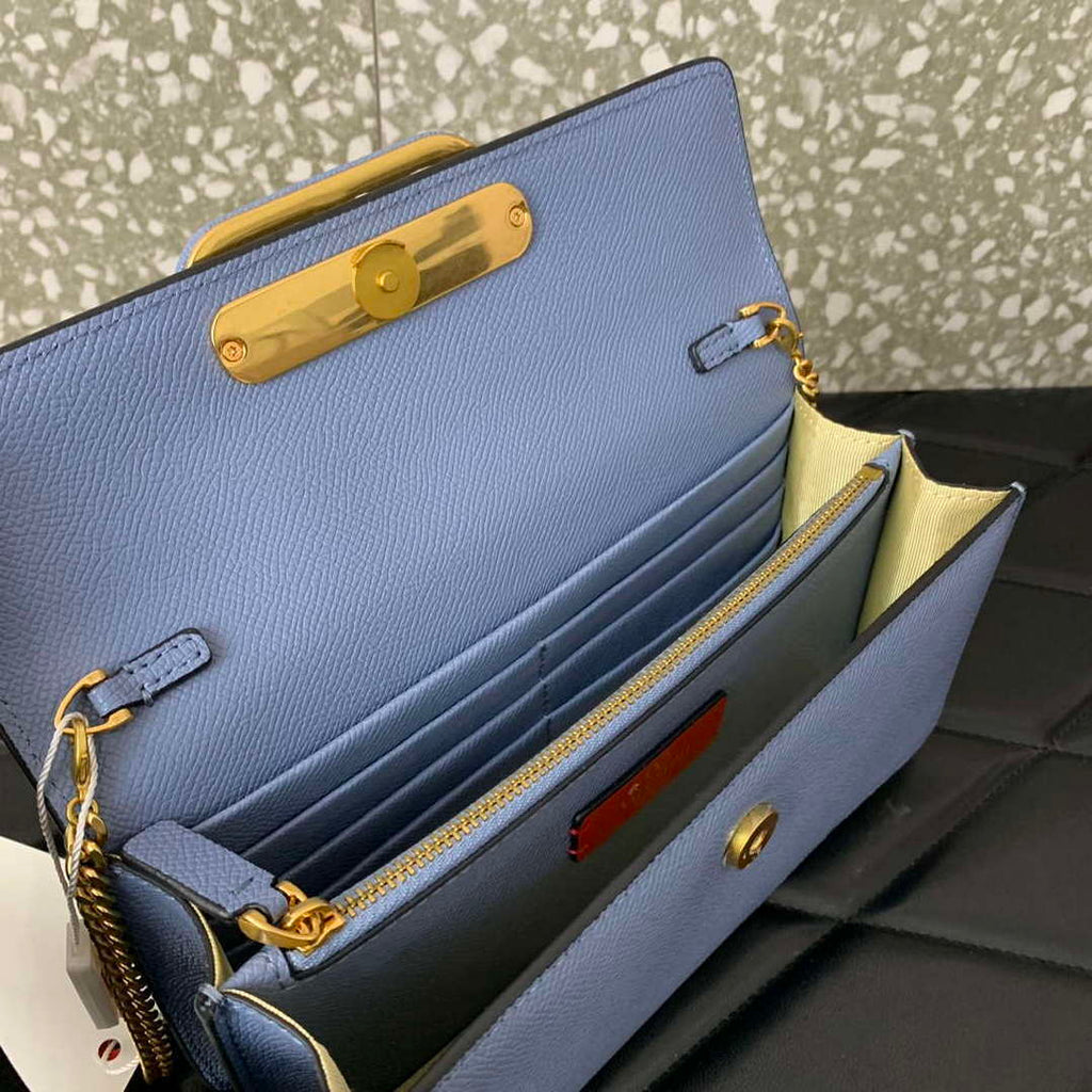 Valentino 5W2P0S93RQR_GF9 Vlogo Signature Grainy Calfskin Wallet With Chain 061