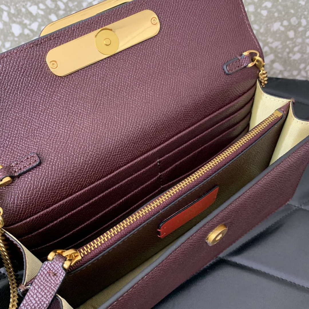 Valentino 5W2P0S93RQR_GF9 Vlogo Signature Grainy Calfskin Wallet With Chain 061