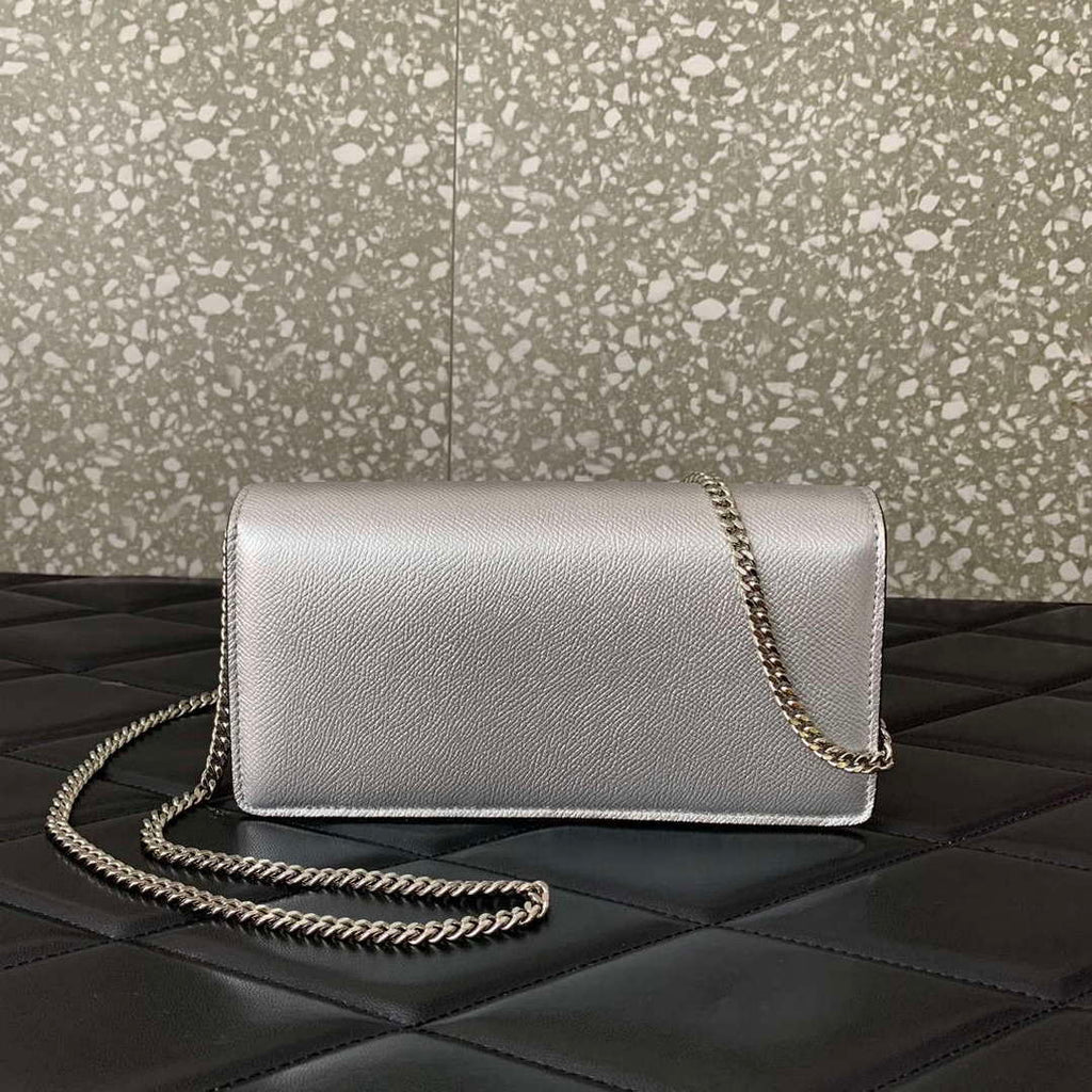 Valentino 5W2P0S93RQR_GF9 Vlogo Signature Grainy Calfskin Wallet With Chain 061