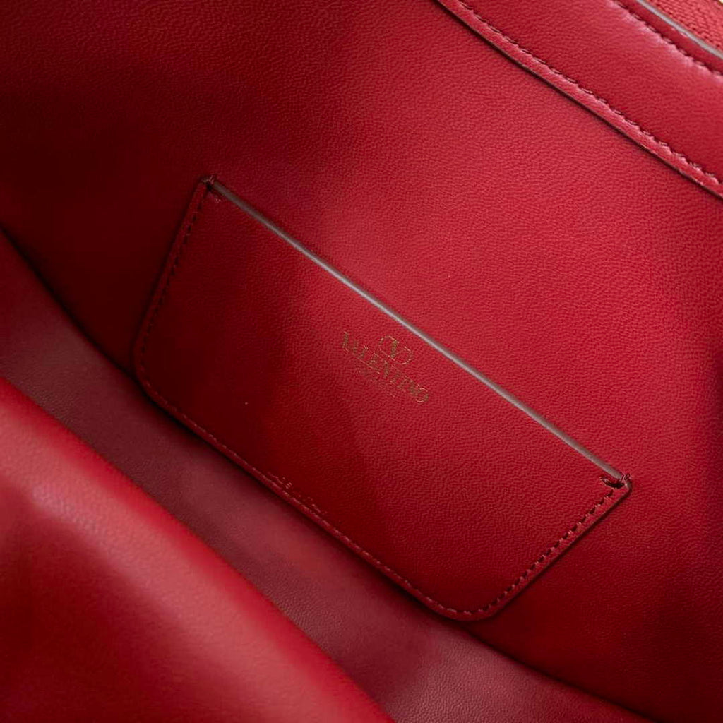 Valentino 6W2P0AK3SNP_I16 Vlogo Signature Mini Hobo Bag In Grainy Calfskin Red