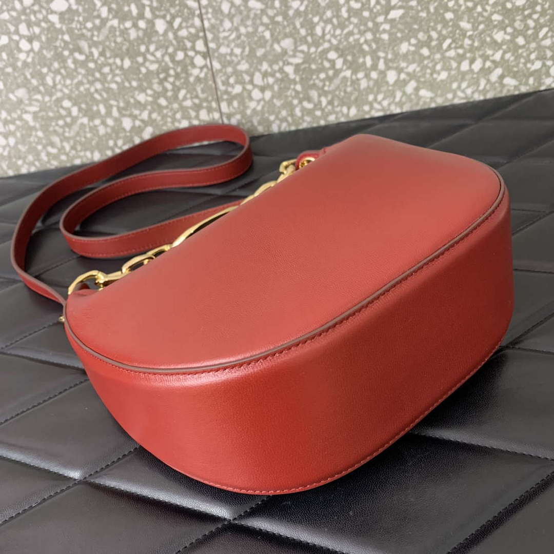 Valentino 6W2P0AK3SNP_I16 Vlogo Signature Mini Hobo Bag In Grainy Calfskin Red