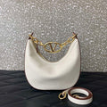 Valentino 6W2P0AK3SNP_I16 Vlogo Signature Mini Hobo Bag In Grainy Calfskin White