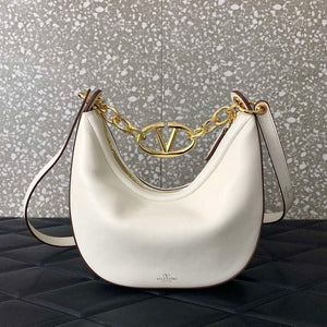 Valentino 6W2P0AK3SNP_I16 Vlogo Signature Mini Hobo Bag In Grainy Calfskin White - Default Title - View 3