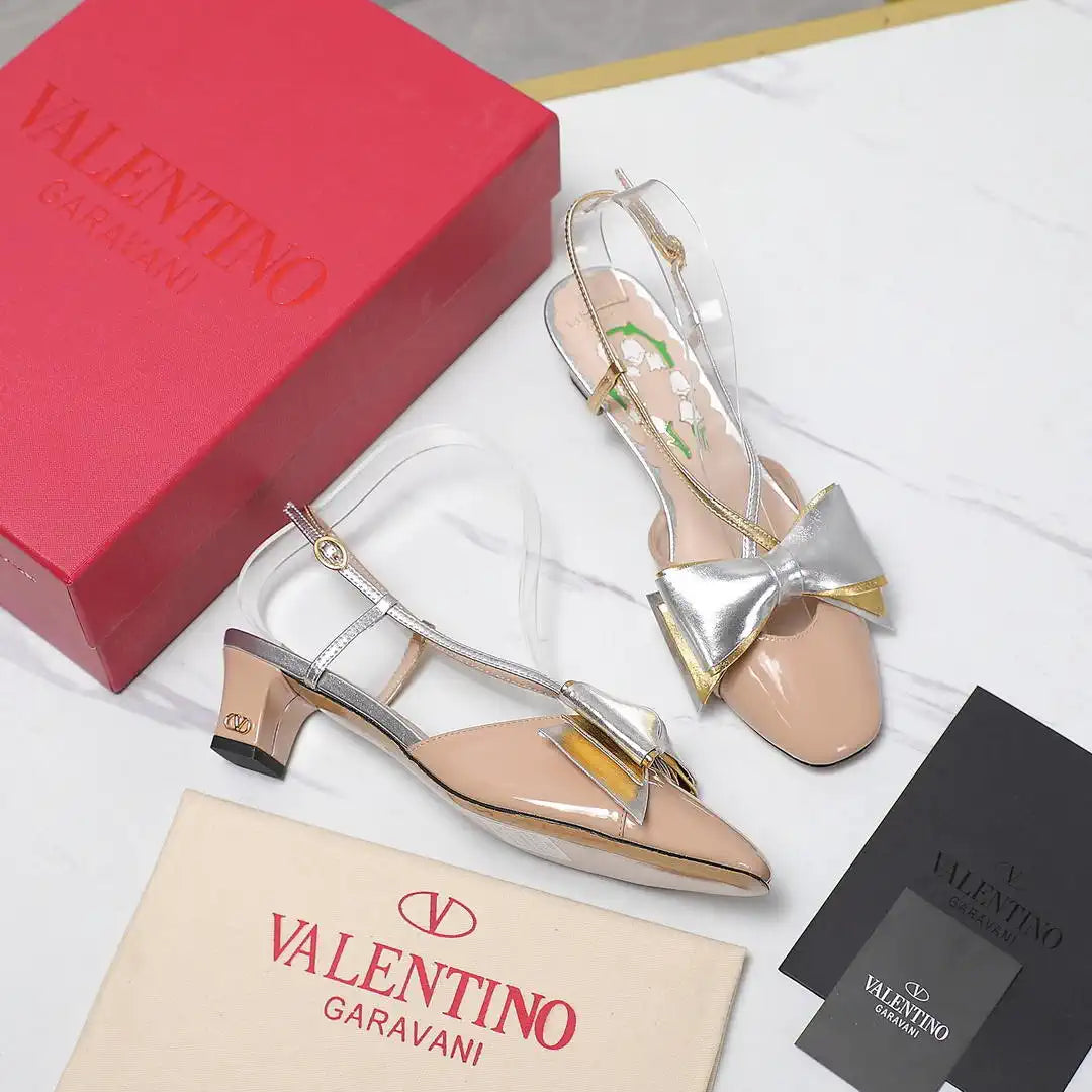 Valentino 6W2S0LB6QLJ_R1U  Bowow Slingback Pumps In Lambskin 45MM V98923