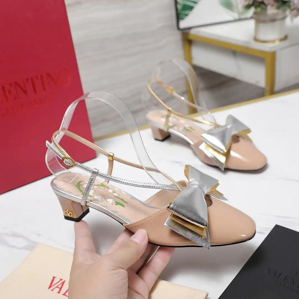 Valentino 6W2S0LB6QLJ_R1U  Bowow Slingback Pumps In Lambskin 45MM V98923
