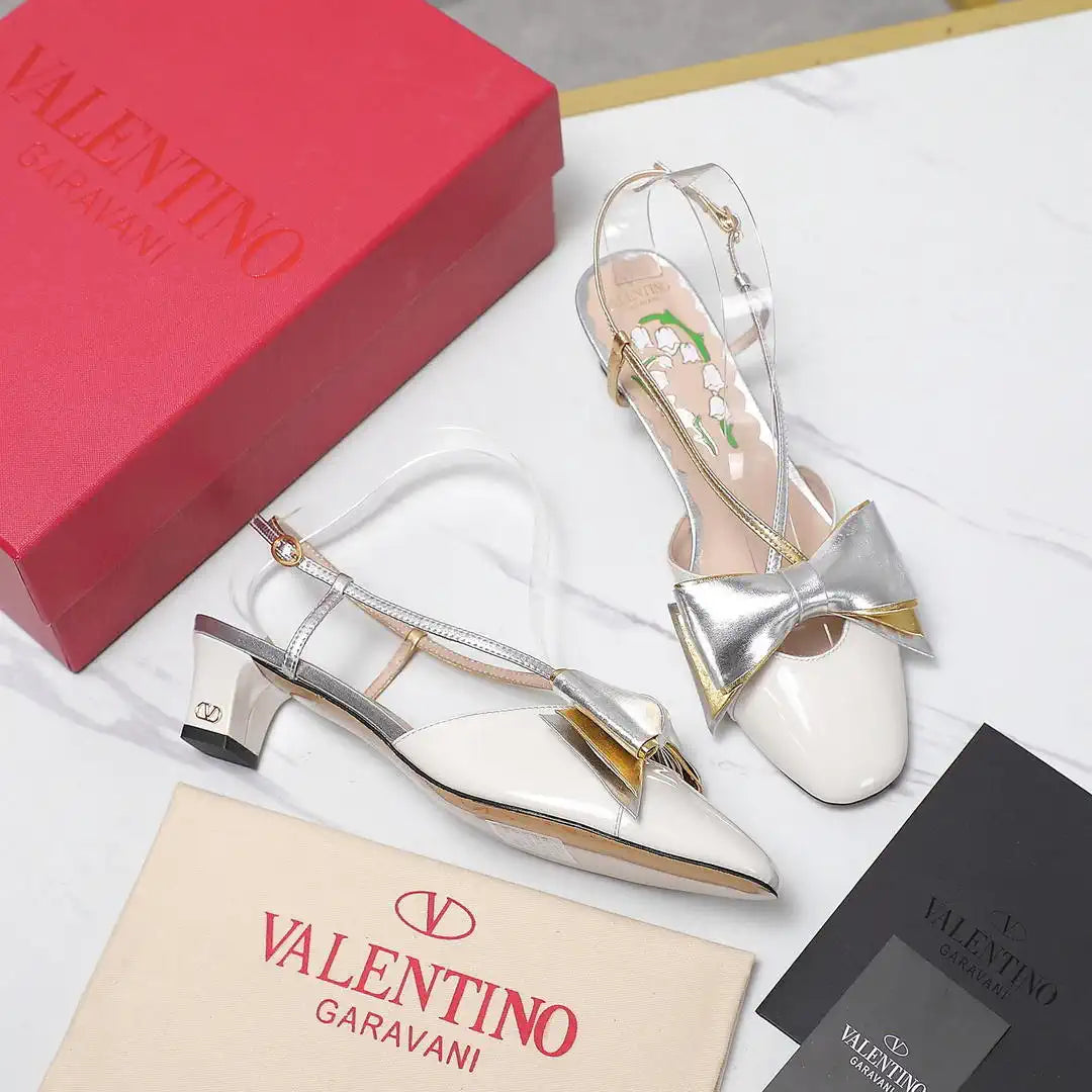 Valentino 6W2S0LB6QLJ_R1U  Bowow Slingback Pumps In Lambskin 45MM V98925