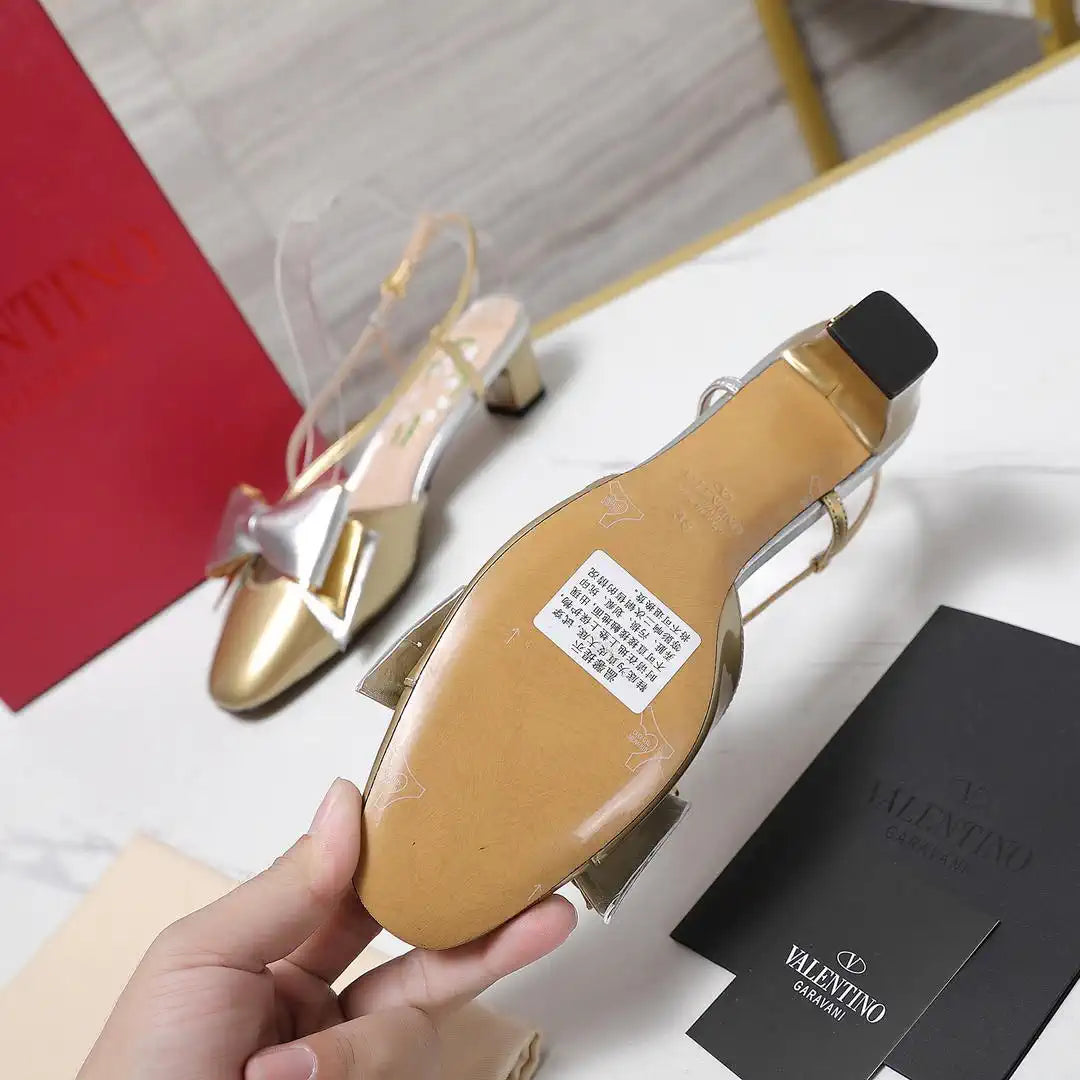 Valentino 6W2S0LB6QLJ_R1U  Bowow Slingback Pumps In Lambskin 45MM V98926