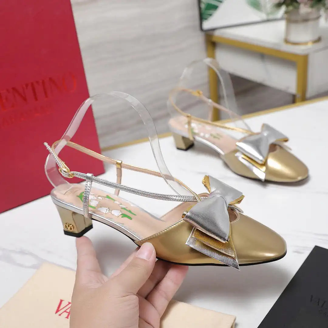 Valentino 6W2S0LB6QLJ_R1U  Bowow Slingback Pumps In Lambskin 45MM V98926