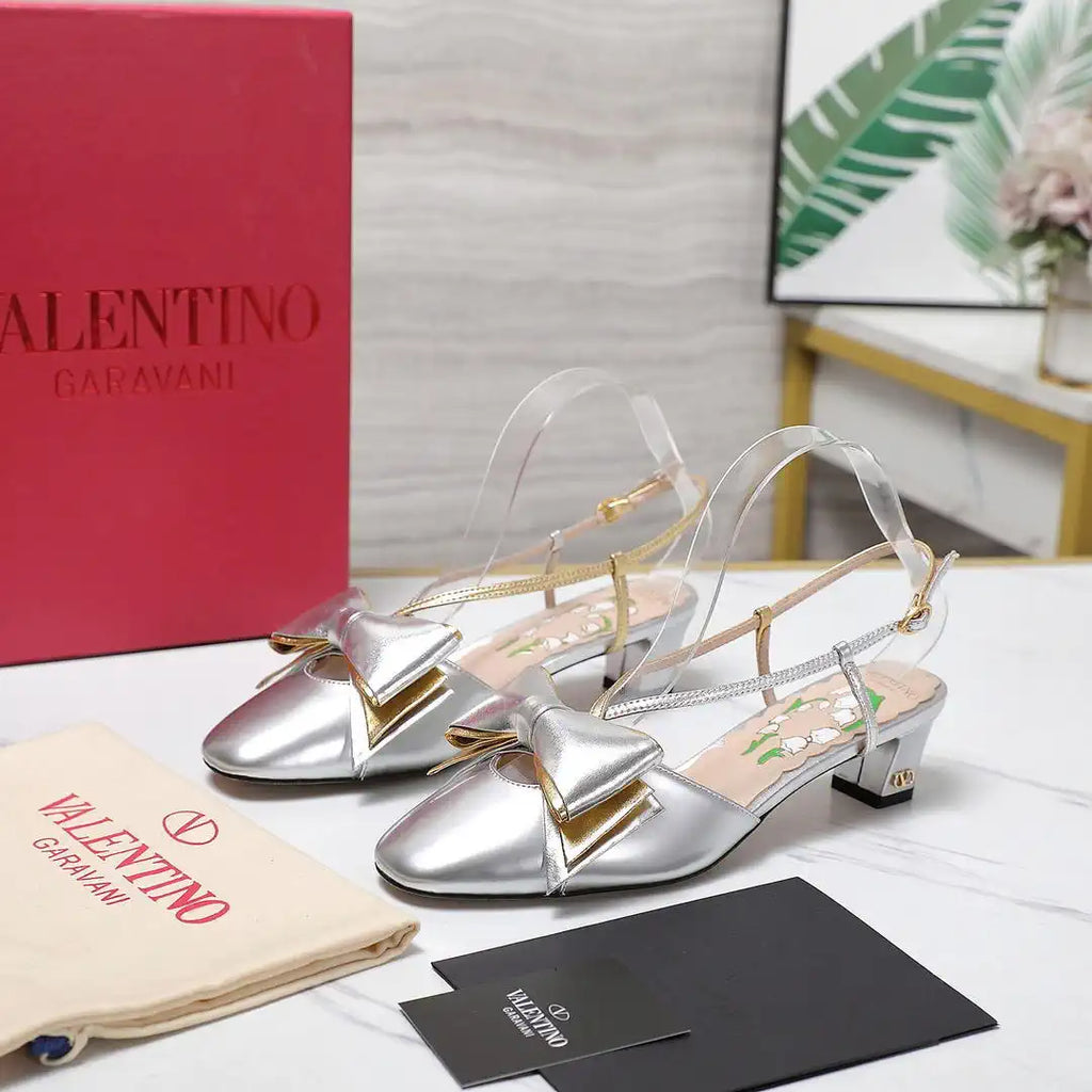 Valentino 6W2S0LB6QLJ_R1U  Bowow Slingback Pumps In Lambskin 45MM V98927