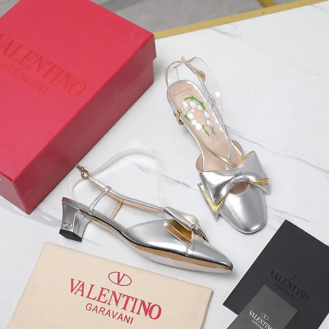 Valentino 6W2S0LB6QLJ_R1U  Bowow Slingback Pumps In Lambskin 45MM V98927