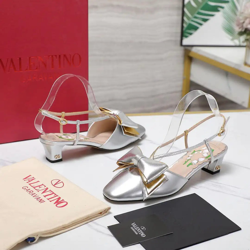 Valentino 6W2S0LB6QLJ_R1U  Bowow Slingback Pumps In Lambskin 45MM V98927