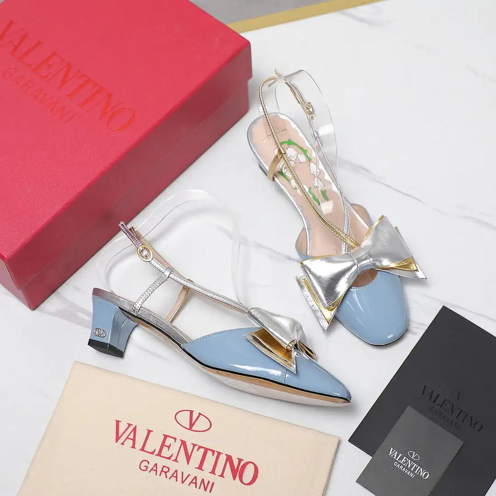 Valentino 6W2S0LB6QLJ_R1U  Bowow Slingback Pumps In Lambskin 45MM V98928