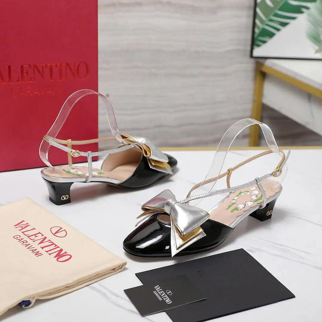 Valentino 6W2S0LB6QLJ_R1U  Bowow Slingback Pumps In Lambskin 45MM V98929