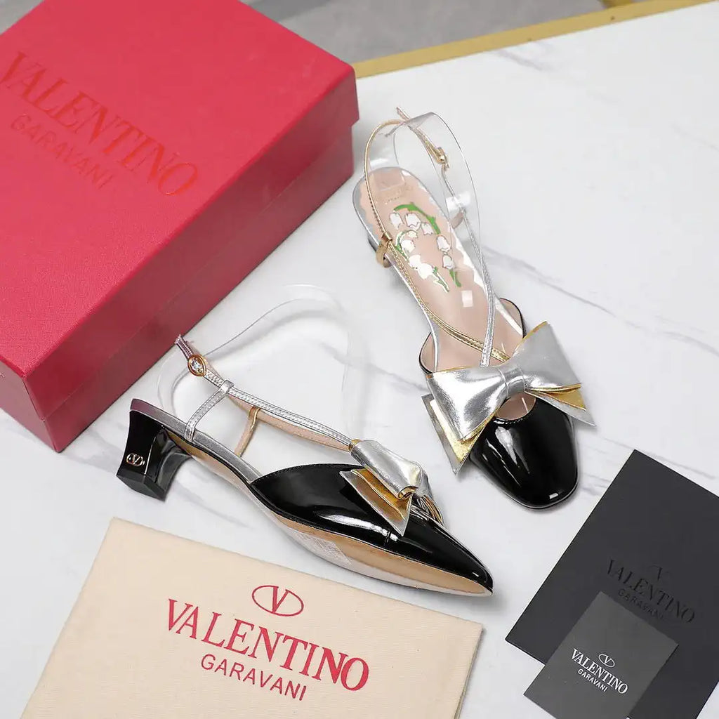 Valentino 6W2S0LB6QLJ_R1U  Bowow Slingback Pumps In Lambskin 45MM V98929
