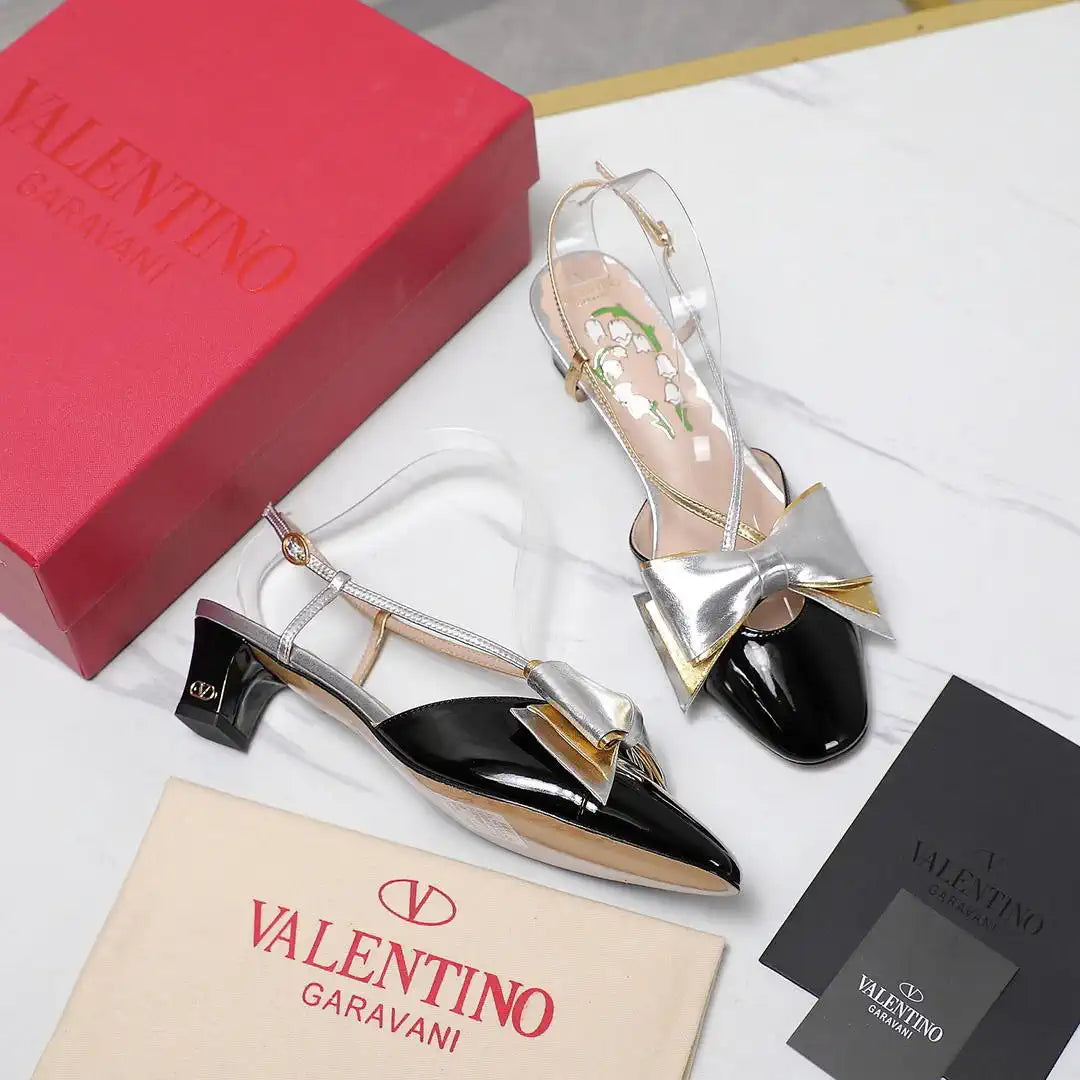 Valentino 6W2S0LB6QLJ_R1U  Bowow Slingback Pumps In Lambskin 45MM V98929