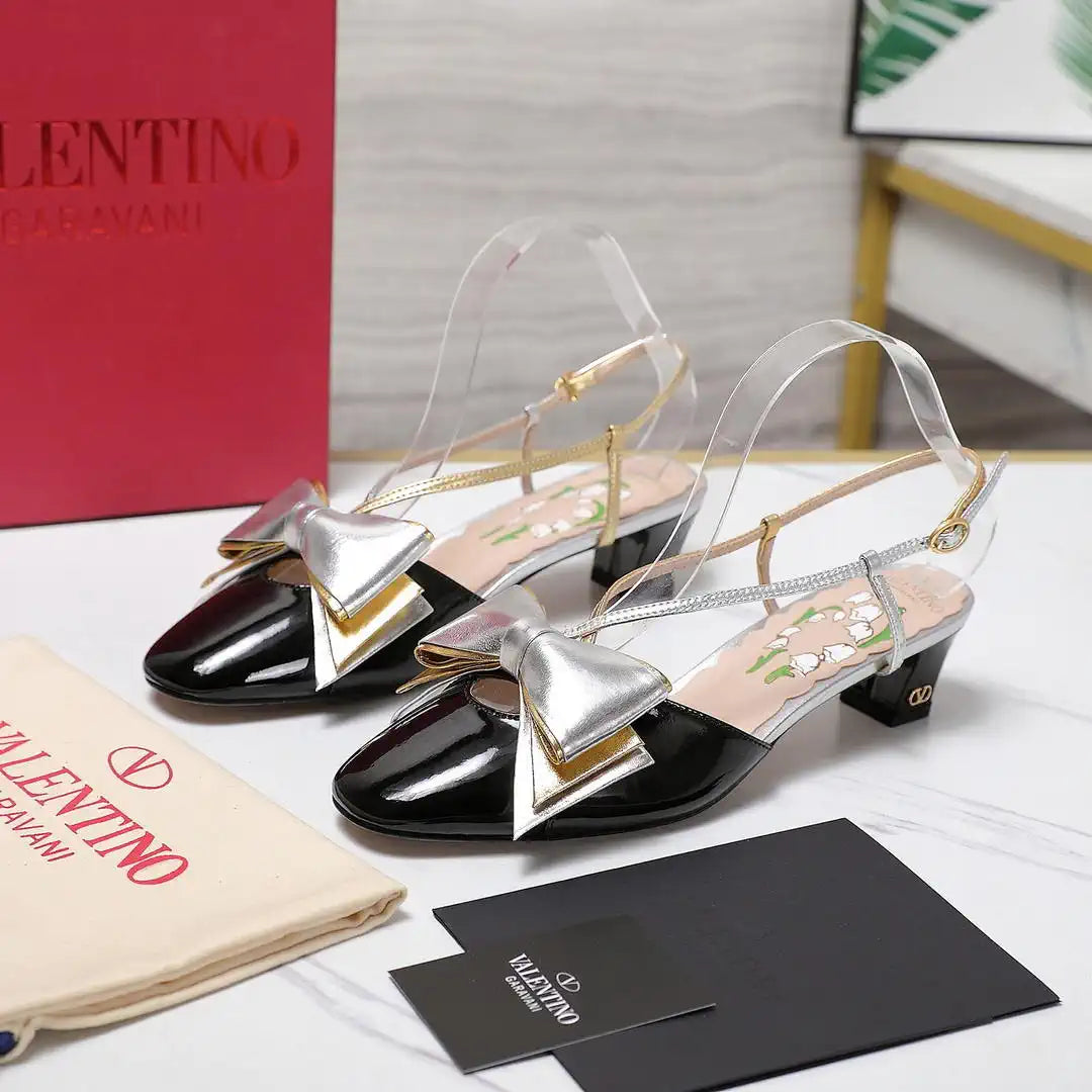 Valentino 6W2S0LB6QLJ_R1U  Bowow Slingback Pumps In Lambskin 45MM V98929