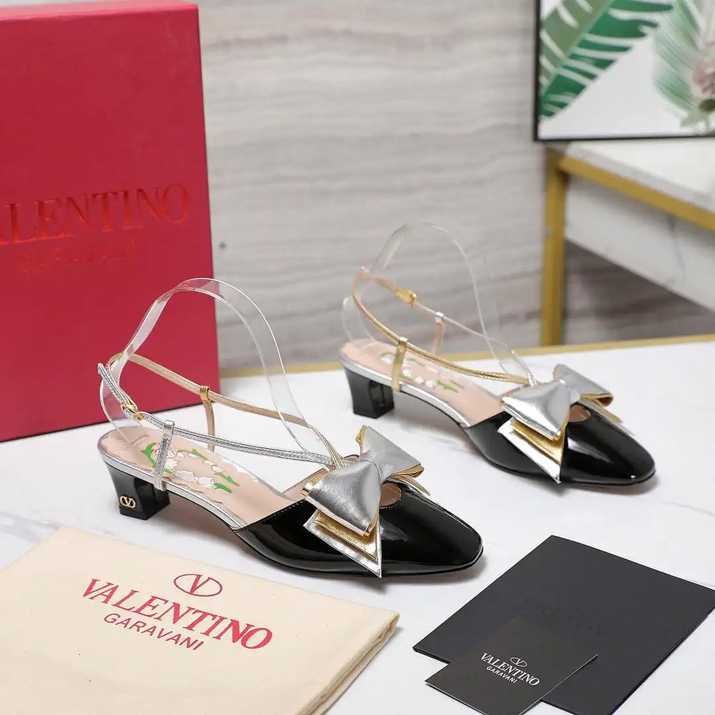 Valentino 6W2S0LB6QLJ_R1U  Bowow Slingback Pumps In Lambskin 45MM V98929