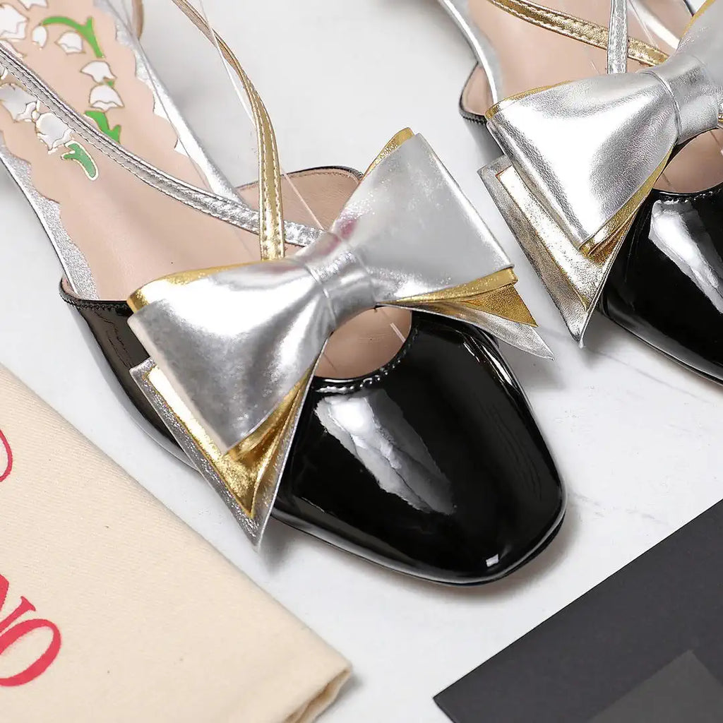 Valentino 6W2S0LB6QLJ_R1U  Bowow Slingback Pumps In Lambskin 45MM V98929
