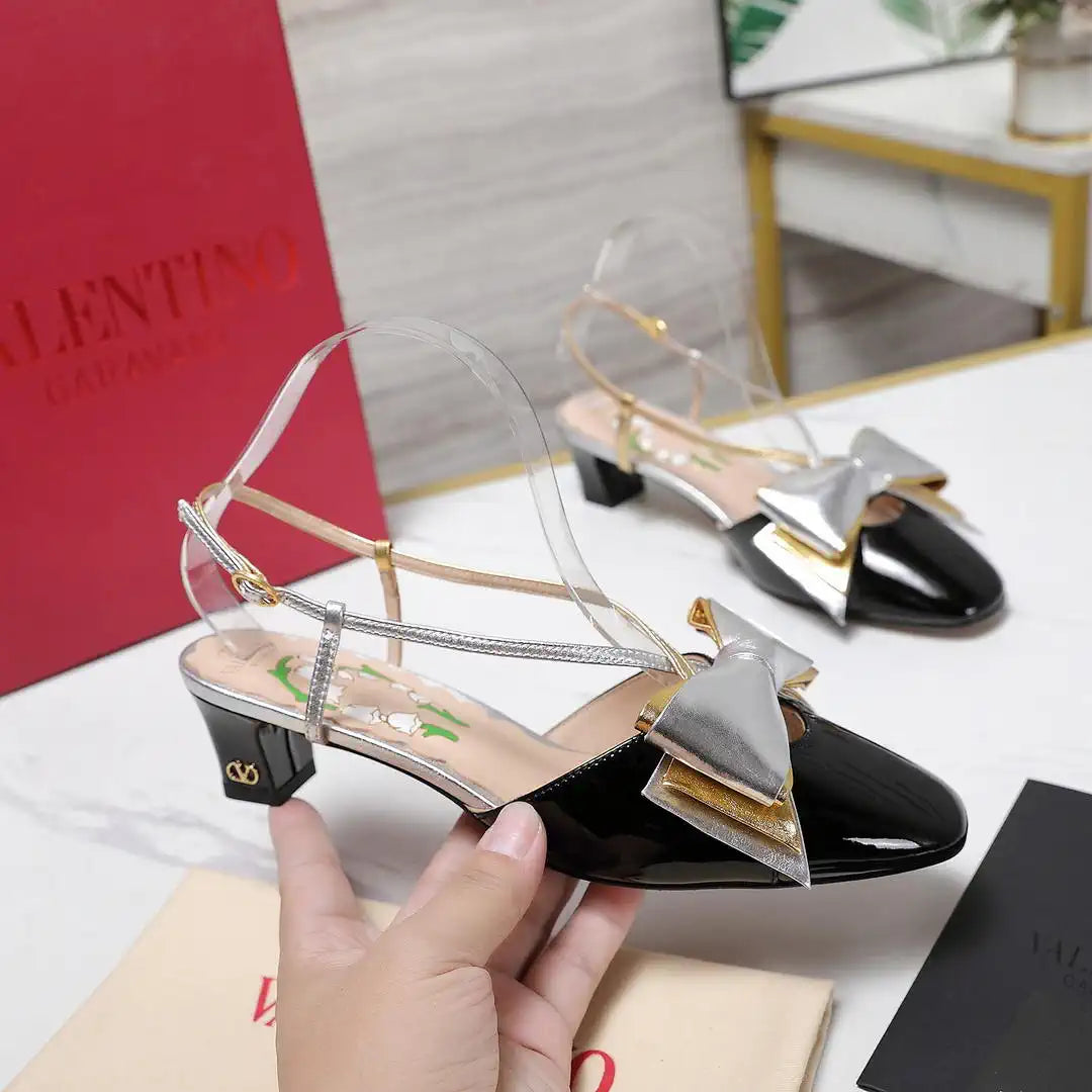 Valentino 6W2S0LB6QLJ_R1U  Bowow Slingback Pumps In Lambskin 45MM V98929