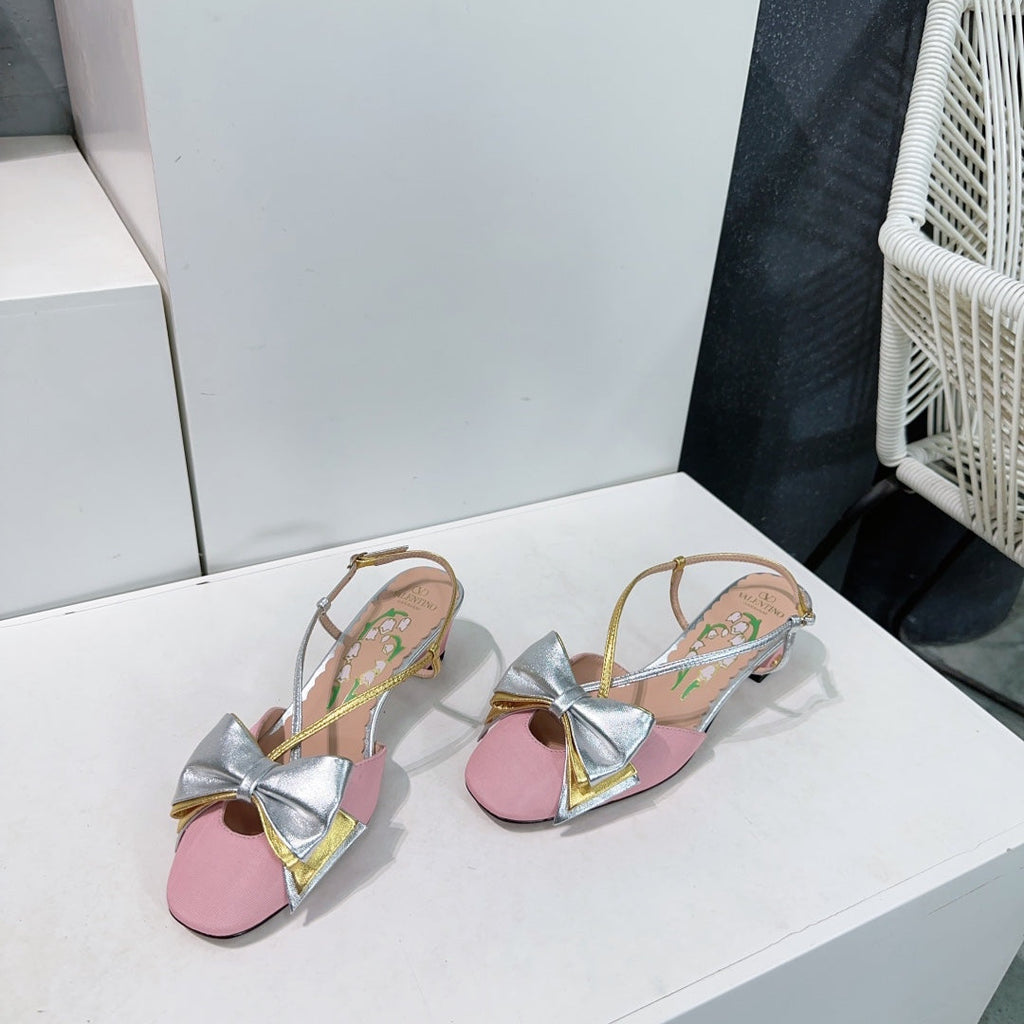 Valentino 6W2S0LB6QLJ_R1U  Bowow Slingback Pumps In Moir¨¨ Fabric 45Mm V98920