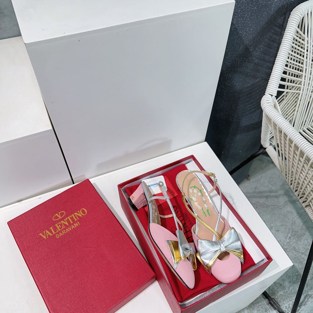 Valentino 6W2S0LB6QLJ_R1U  Bowow Slingback Pumps In Moir¨¨ Fabric 45Mm V98920