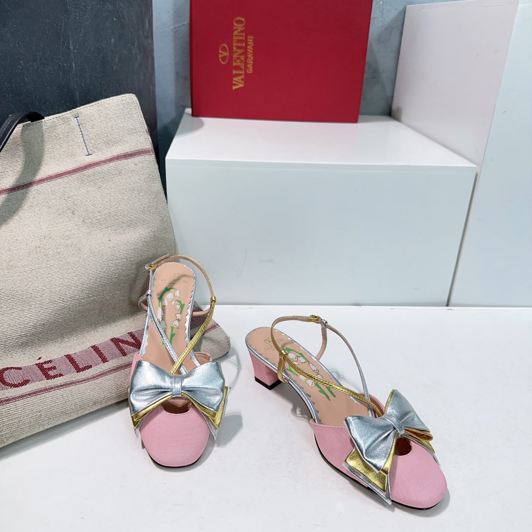 Valentino 6W2S0LB6QLJ_R1U  Bowow Slingback Pumps In Moir¨¨ Fabric 45Mm V98920