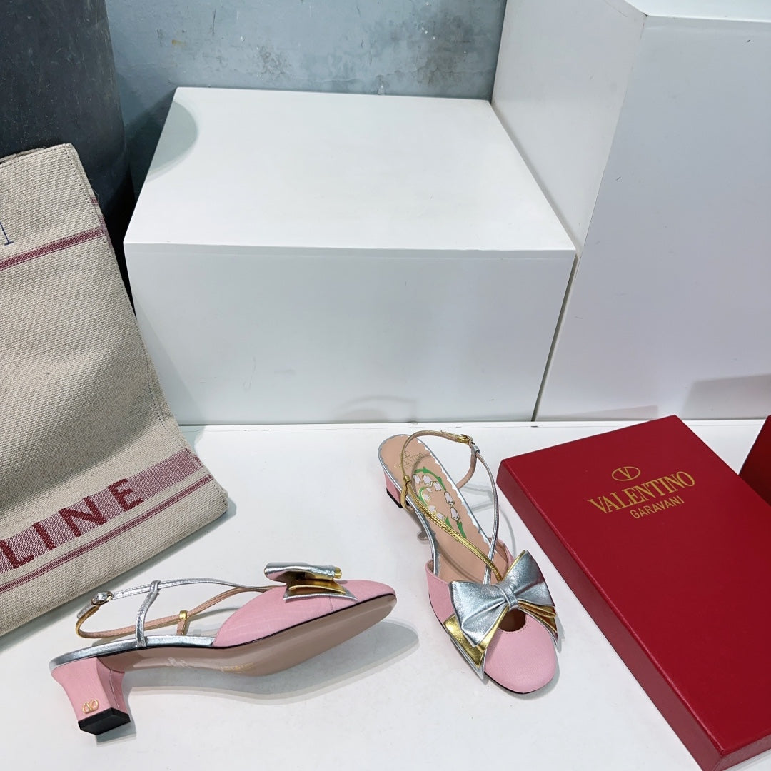 Valentino 6W2S0LB6QLJ_R1U  Bowow Slingback Pumps In Moir¨¨ Fabric 45Mm V98920