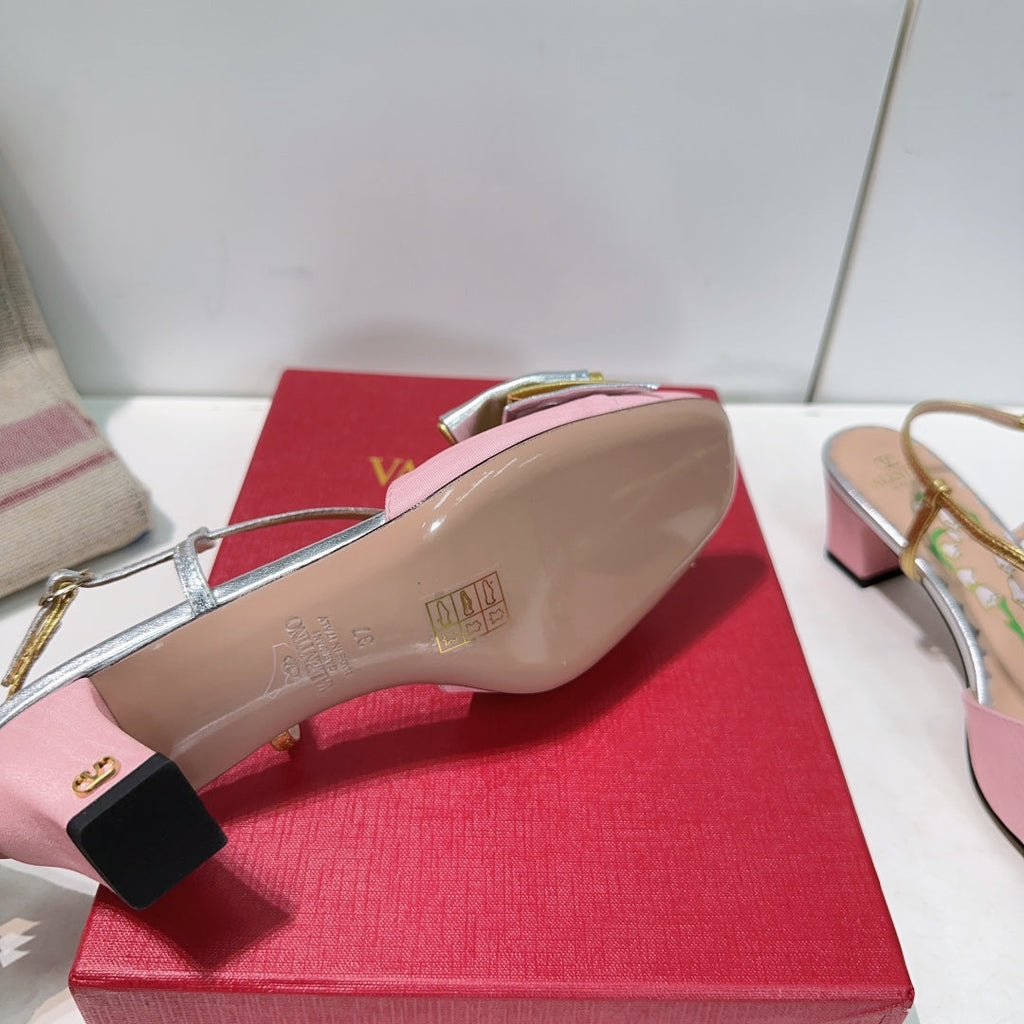 Valentino 6W2S0LB6QLJ_R1U  Bowow Slingback Pumps In Moir¨¨ Fabric 45Mm V98920