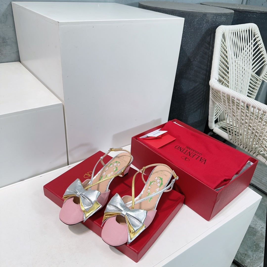 Valentino 6W2S0LB6QLJ_R1U  Bowow Slingback Pumps In Moir¨¨ Fabric 45Mm V98920