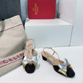 Valentino 6W2S0LB6QLJ_R1U  Bowow Slingback Pumps In Moir¨¨ Fabric 45Mm V98921