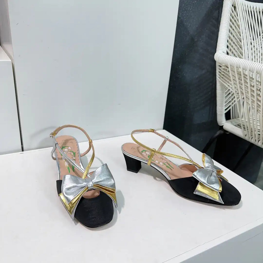 Valentino 6W2S0LB6QLJ_R1U  Bowow Slingback Pumps In Moir¨¨ Fabric 45Mm V98921