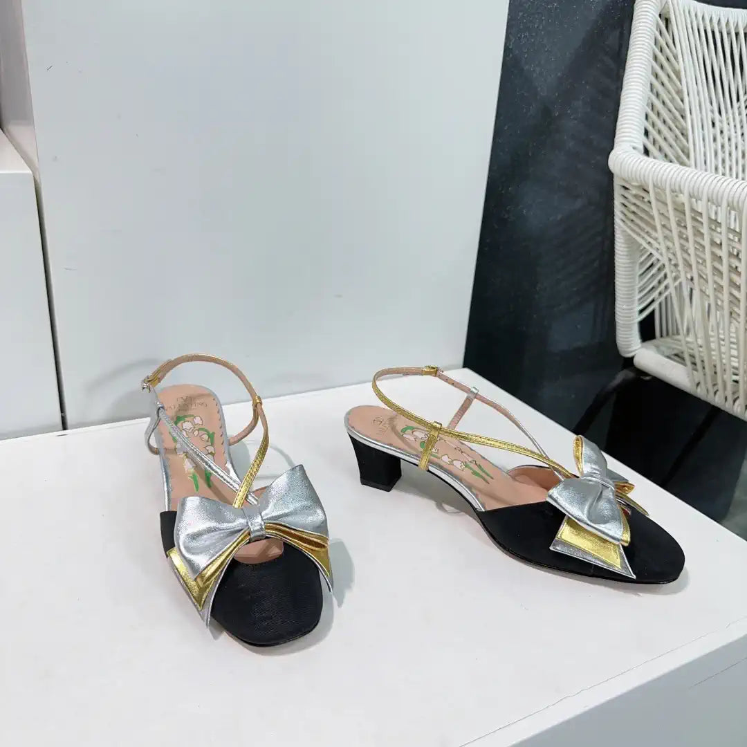 Valentino 6W2S0LB6QLJ_R1U  Bowow Slingback Pumps In Moir¨¨ Fabric 45Mm V98921