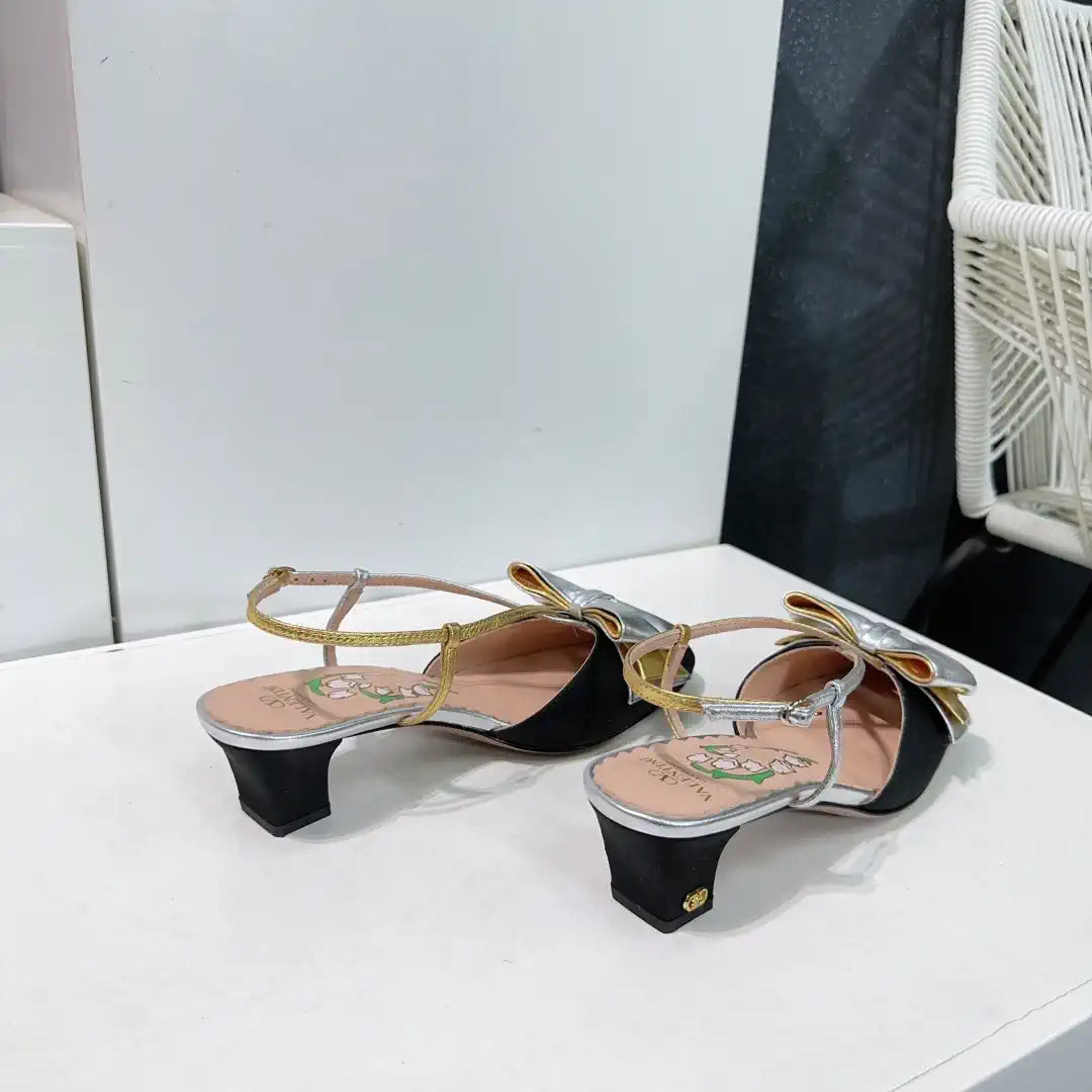Valentino 6W2S0LB6QLJ_R1U  Bowow Slingback Pumps In Moir¨¨ Fabric 45Mm V98921