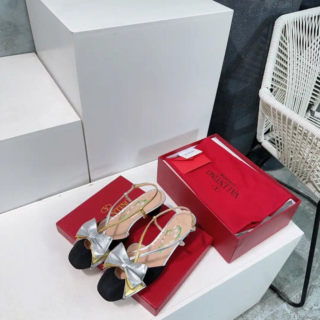Valentino 6W2S0LB6QLJ_R1U  Bowow Slingback Pumps In Moir¨¨ Fabric 45Mm V98921