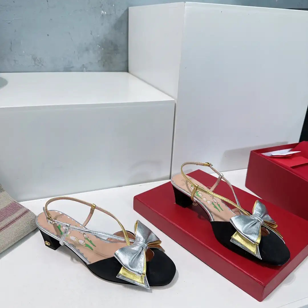 Valentino 6W2S0LB6QLJ_R1U  Bowow Slingback Pumps In Moir¨¨ Fabric 45Mm V98921