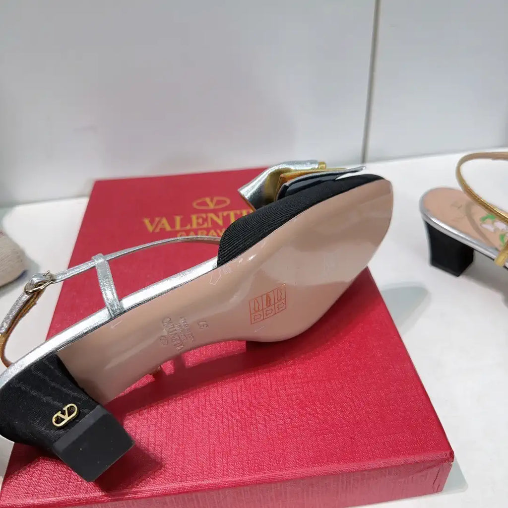 Valentino 6W2S0LB6QLJ_R1U  Bowow Slingback Pumps In Moir¨¨ Fabric 45Mm V98921