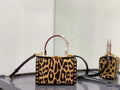 Valentino 7300 Rockstud Alcove Grainy Calfskin BOX Bag XW2B0J73 Leopard print